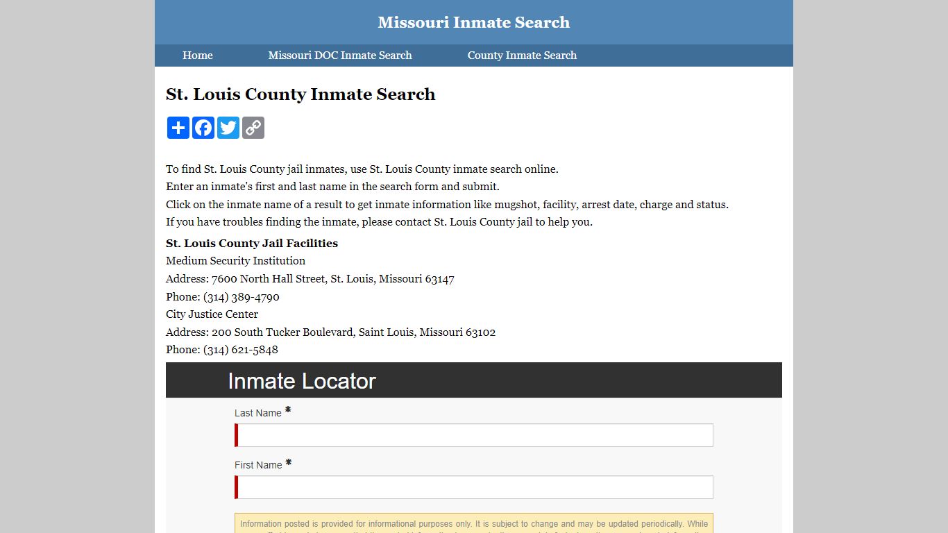 St. Louis County Inmate Search